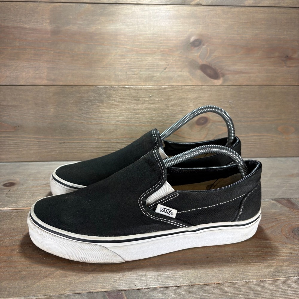 Vans Classic Slip On Womens size 7.5 shoes Black Canvas Skate Casual sneakers